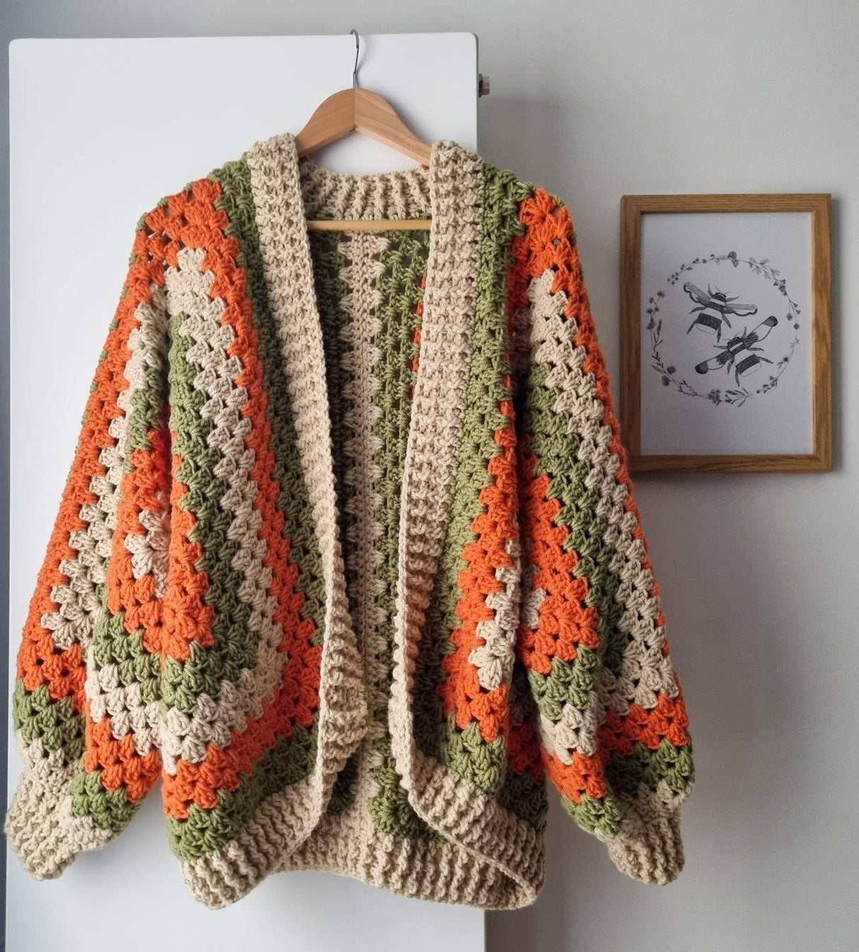 Granny Hexagon Cardigan Pattern PDF | Oversized Crochet Guide