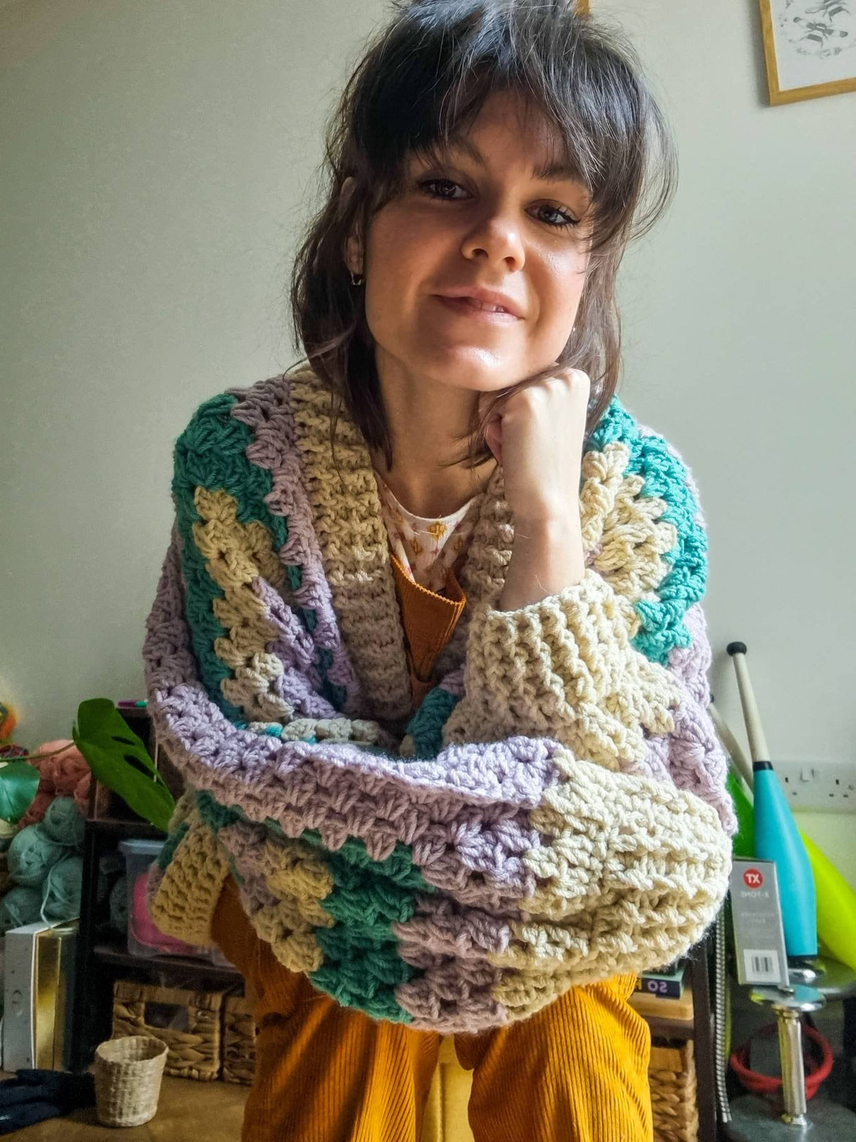 Granny Hexagon Cardigan Pattern PDF | Oversized Crochet Guide