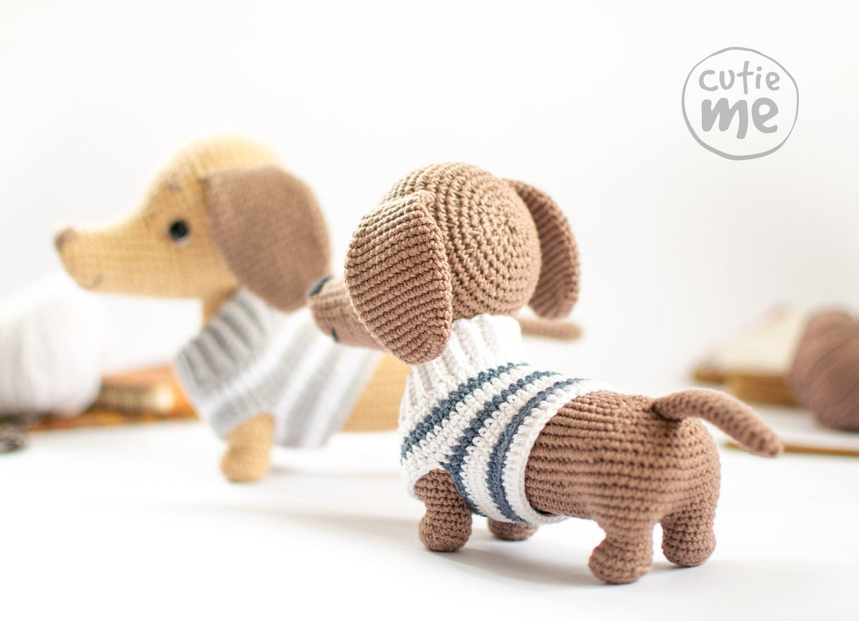 Crochet Dachshund Dog Pattern PDF | Yumi in a Sweater