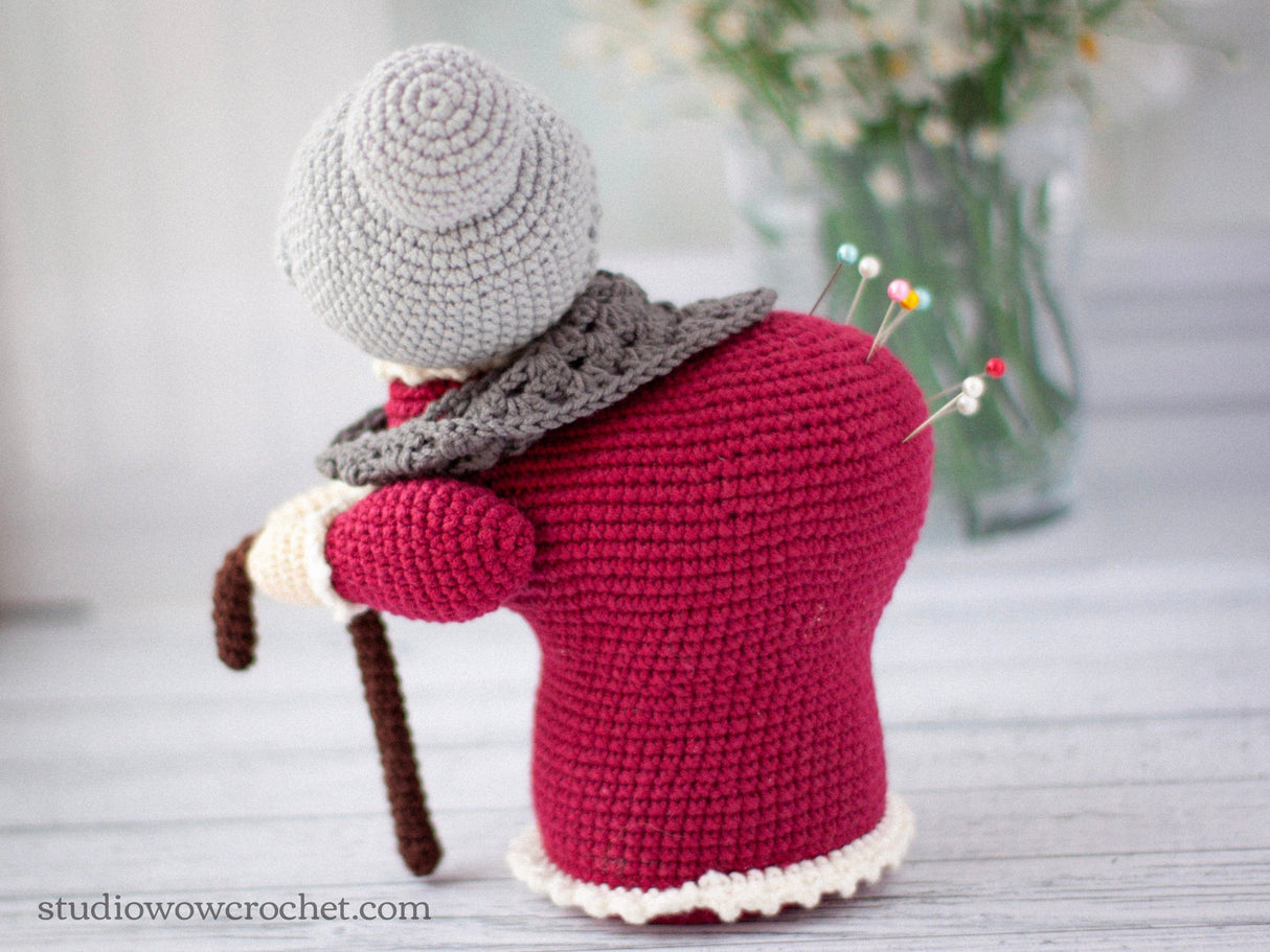 Grandma Pin Cushion Crochet Pattern PDF | Amigurumi Doll