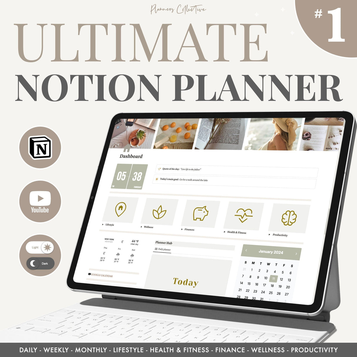 Ultimate Notion Life Planner | #1 Rated Aesthetic Dashboard