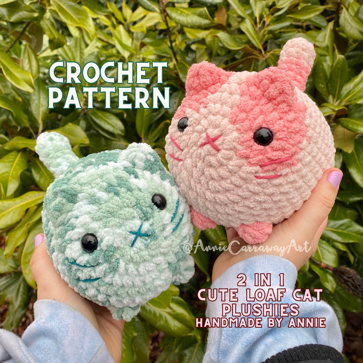 Loaf Cat Crochet Pattern PDF | 2-in-1 Low Sew Plushie Guide