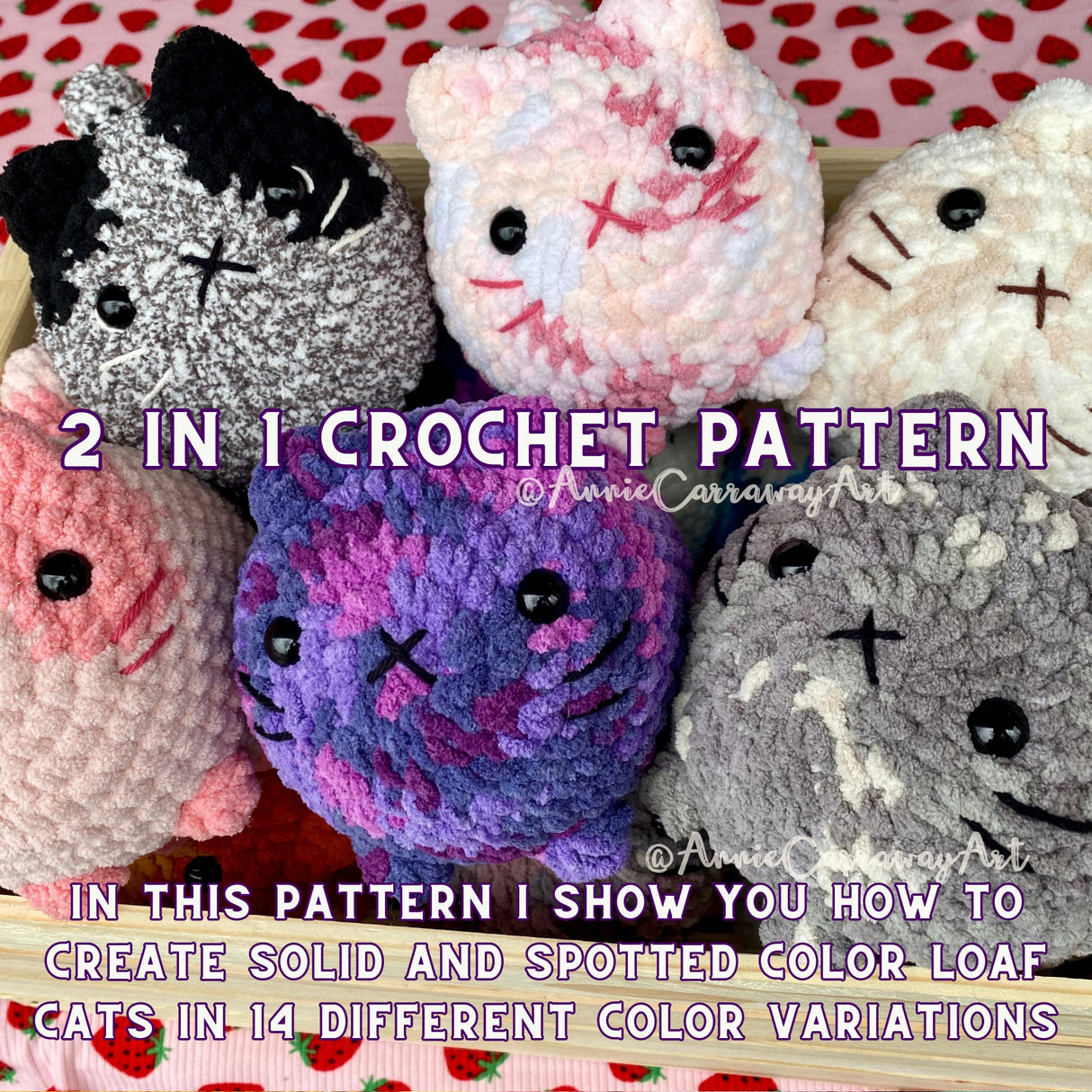 Loaf Cat Crochet Pattern PDF | 2-in-1 Low Sew Plushie Guide