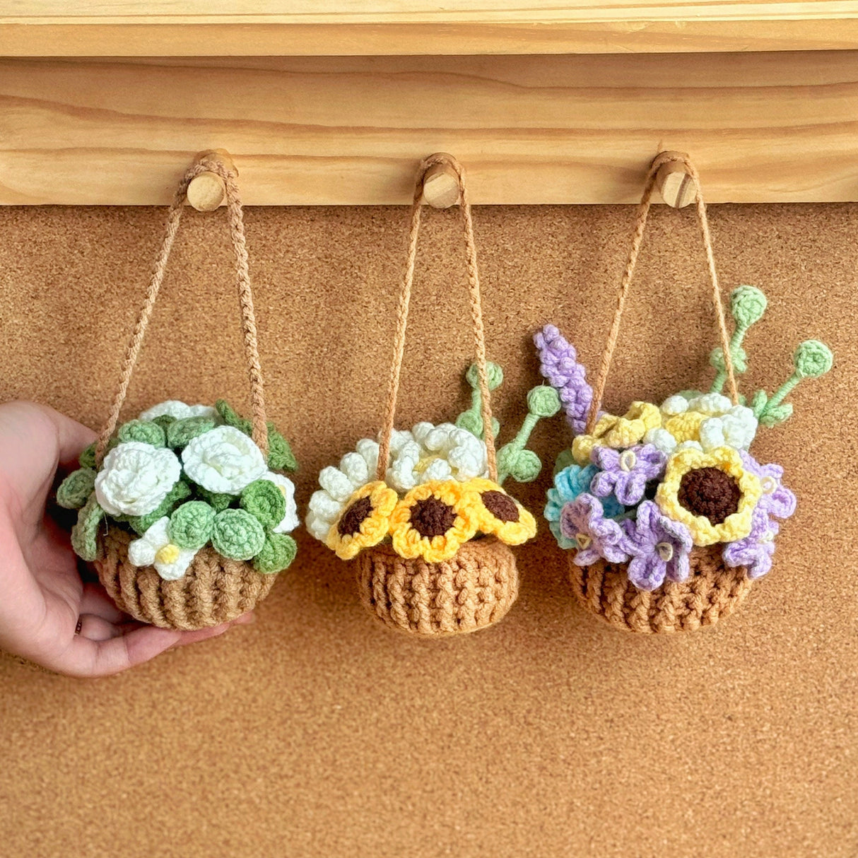 Car Hanging Plant Crochet Pattern | Rearview Mirror Succulent