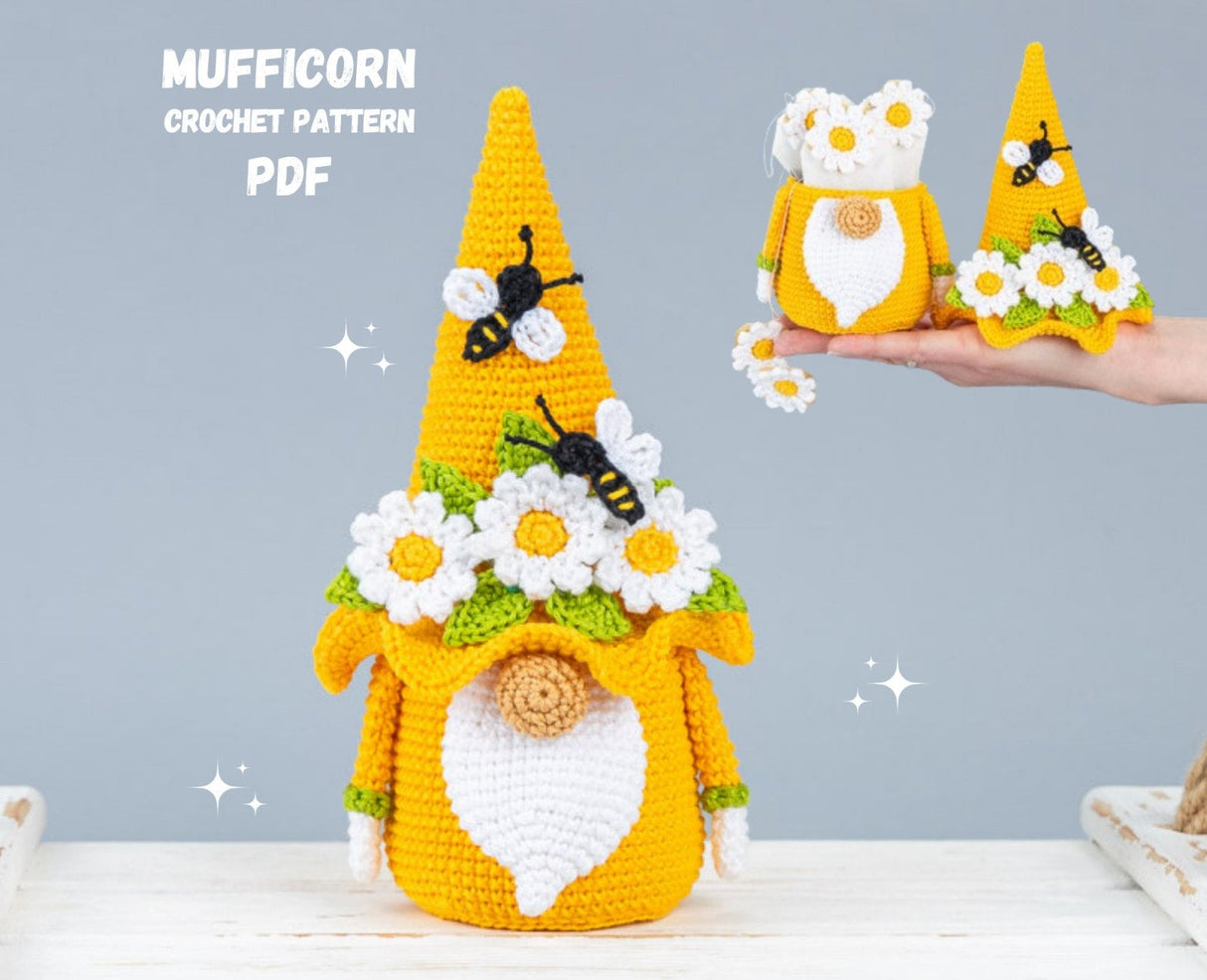 Digital PDF 3-in-1 Flower Gnome & Bee Crochet Pattern Bundle