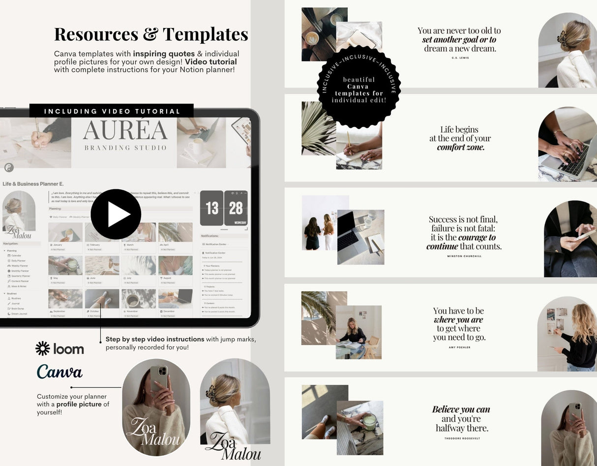 Notion 2026 Life & Business Planner | All-In-One Aesthetic Dashboard