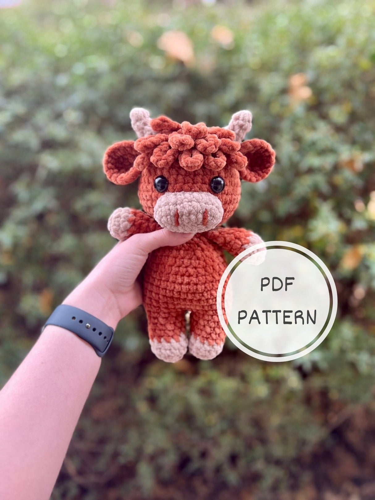 Highland Cow Amigurumi Pattern PDF | Honey the Cow Plushie