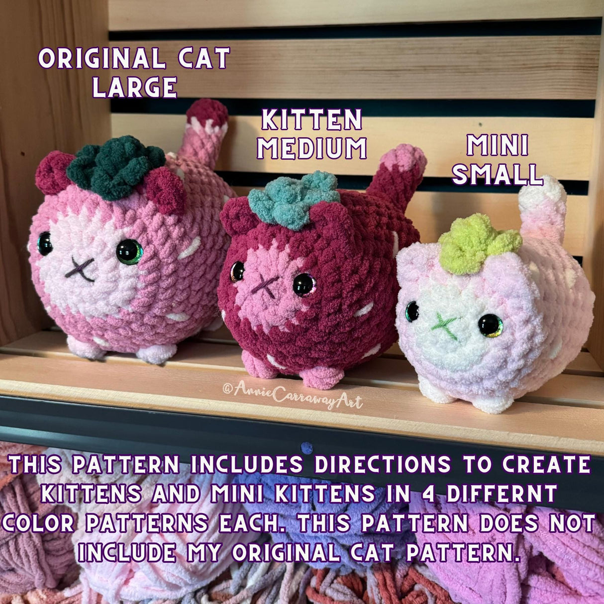 Loaf Cat Kitten Crochet Pattern PDF | 8-in-1 Low Sew Bundle