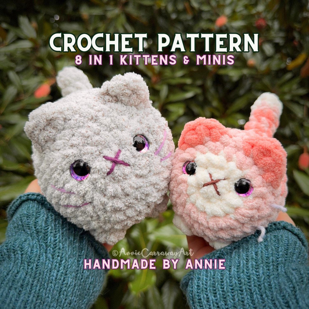 Loaf Cat Kitten Crochet Pattern PDF | 8-in-1 Low Sew Bundle