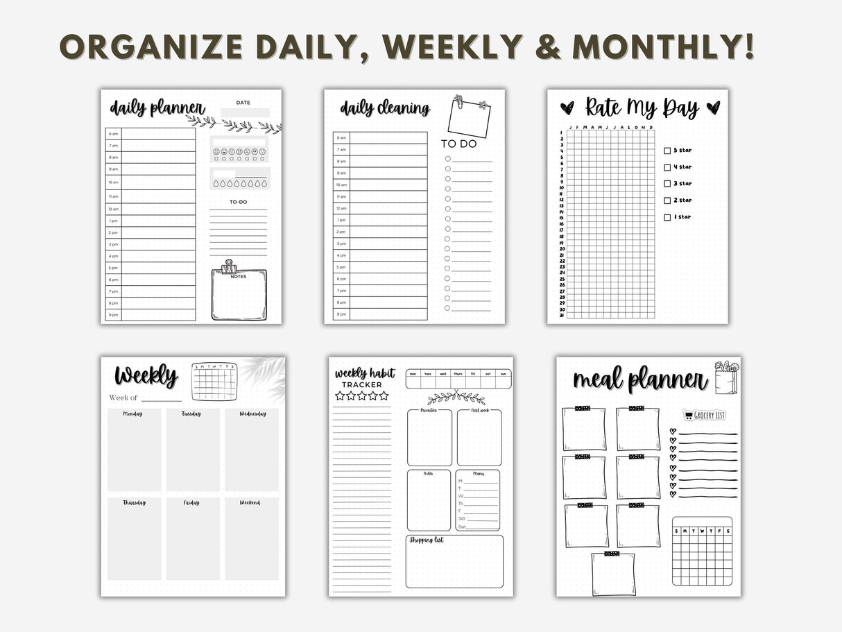 2026 Bullet Journal Bundle | Premade Life & Habit Planner PDF