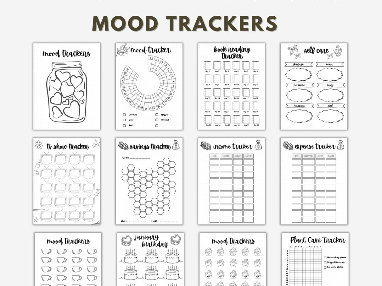 2026 Bullet Journal Bundle | Premade Life & Habit Planner PDF