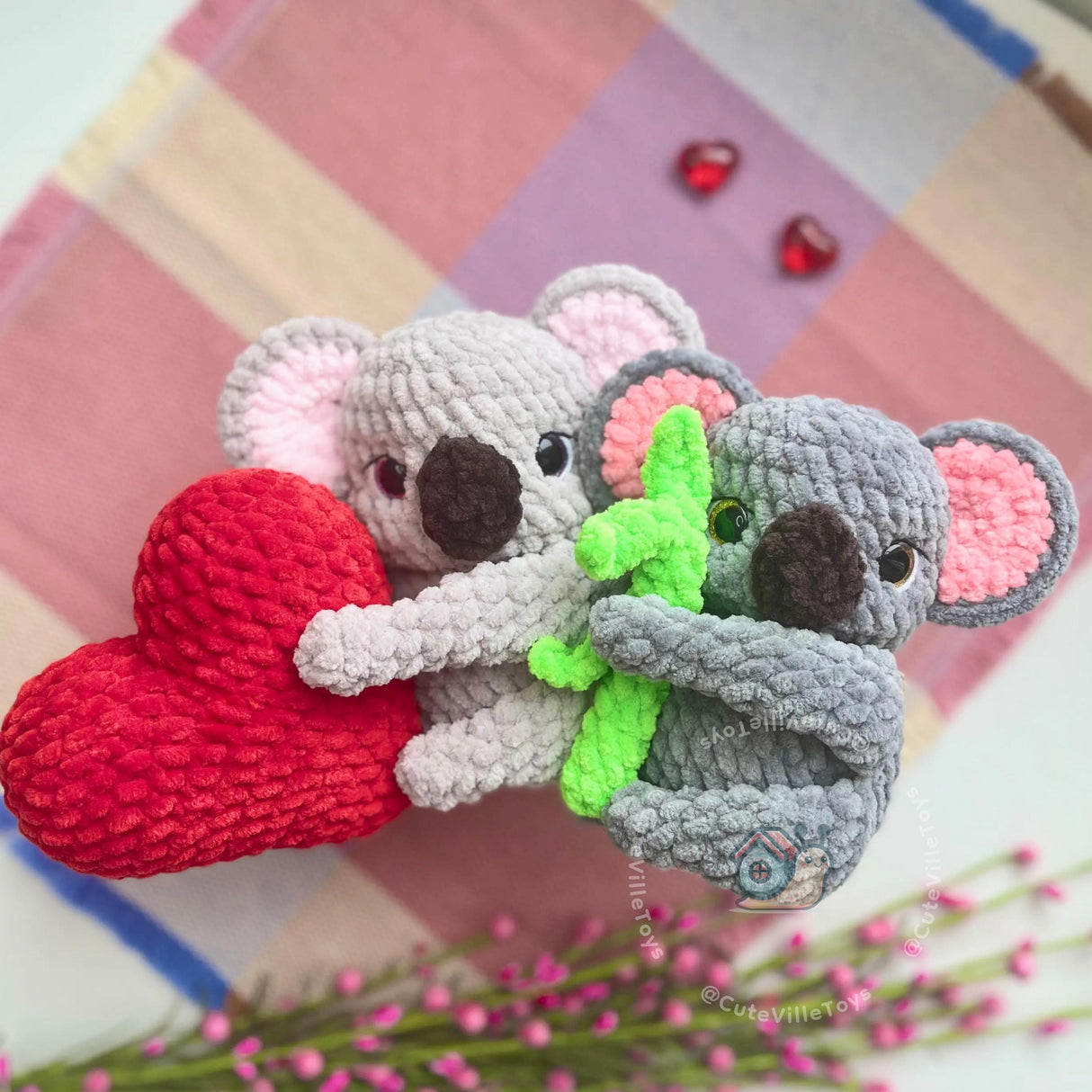 Digital PDF Koala Amigurumi Crochet Pattern | Heart or Bamboo