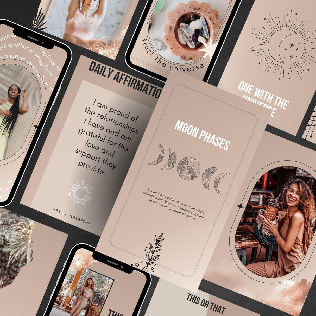 750 Wellness Coach Instagram Templates | Spiritual Reels & MRR