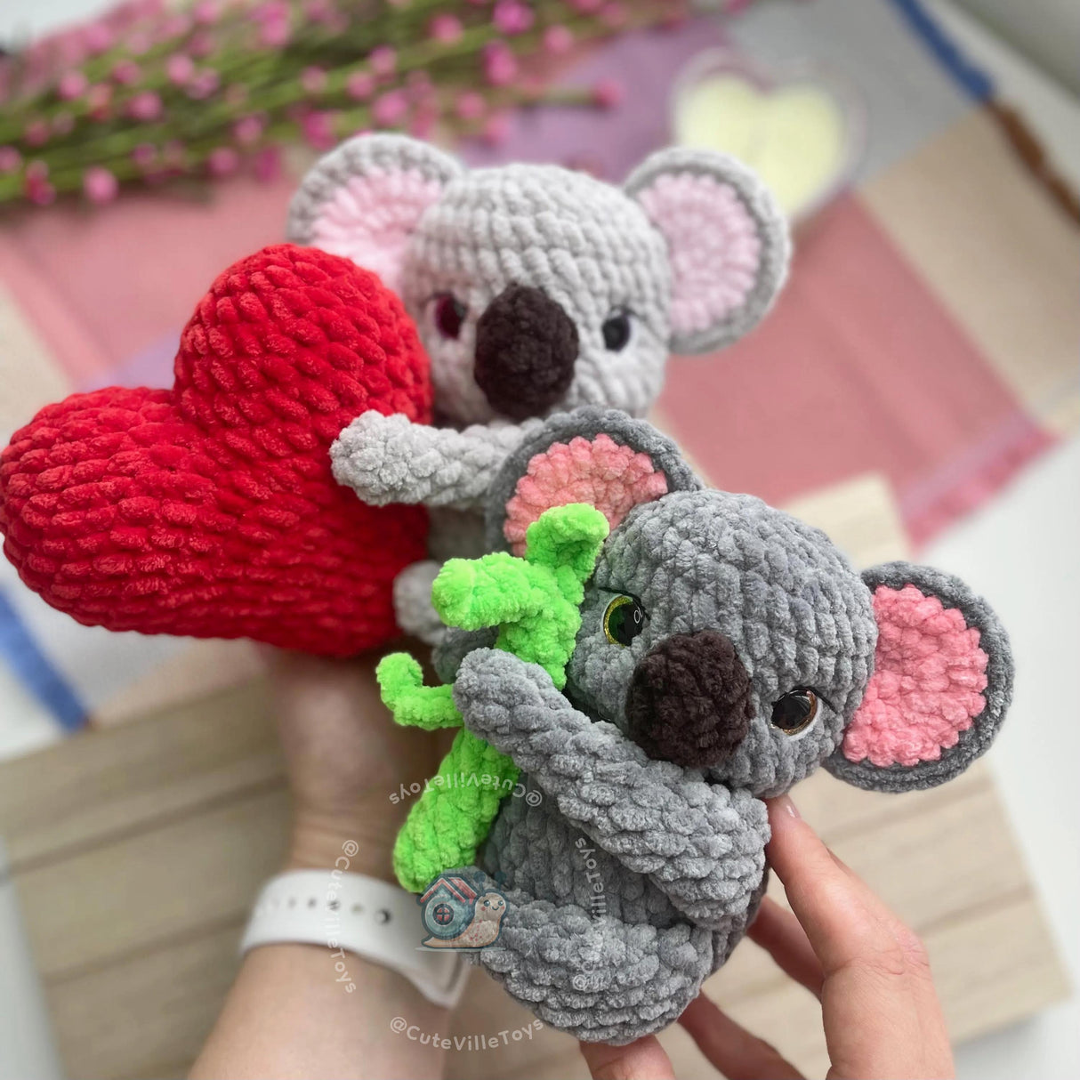 Digital PDF Koala Amigurumi Crochet Pattern | Heart or Bamboo
