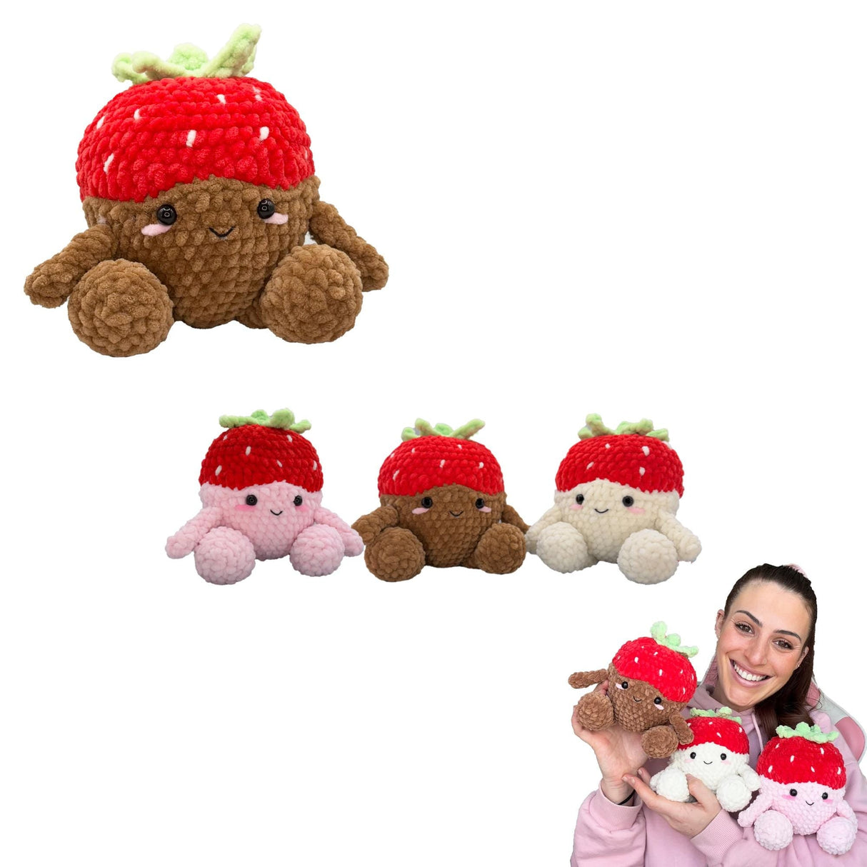Digital PDF Chocolate Covered Strawberries Crochet Pattern
