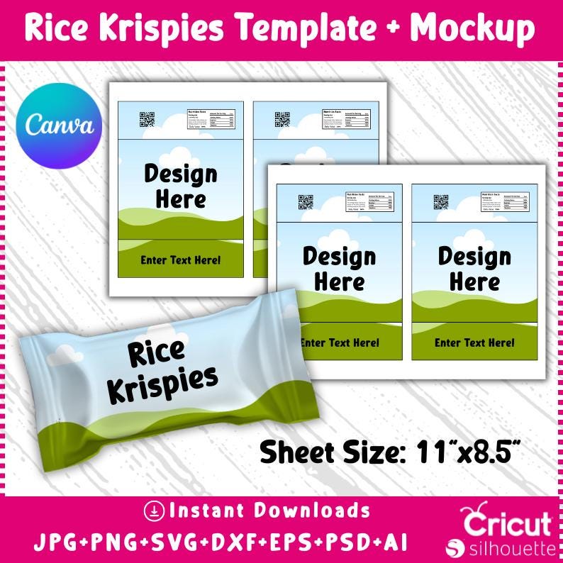 Party Favor Templates | Canva Chip Bag & Wrapper Bundle | Digital Files