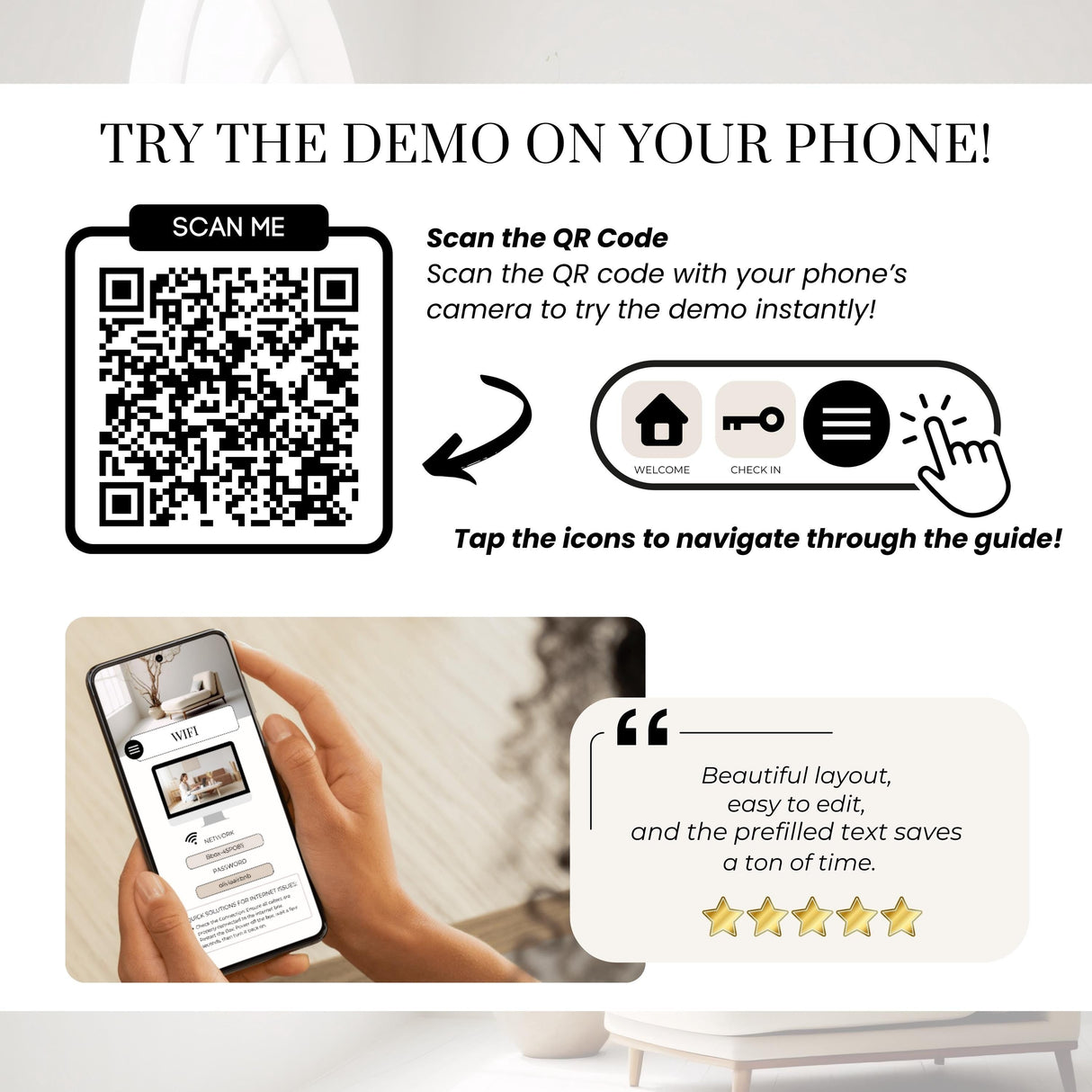 Airbnb Digital Welcome Book Canva Template | Interactive Host Guide | TemplifyHub