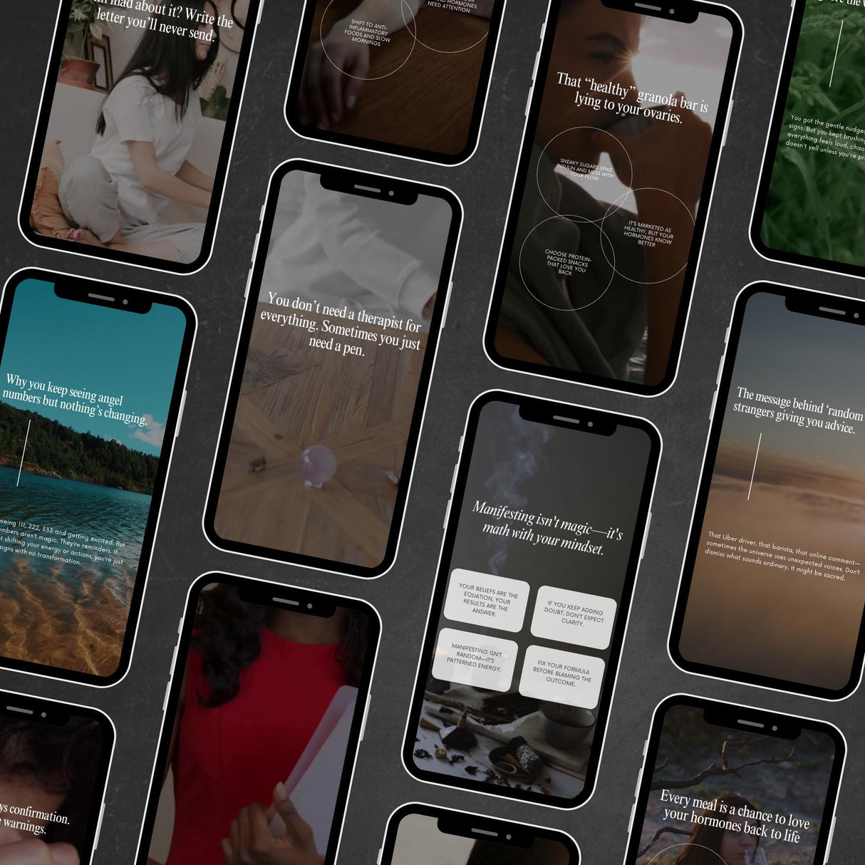 750 Wellness Coach Instagram Templates | Spiritual Reels & MRR