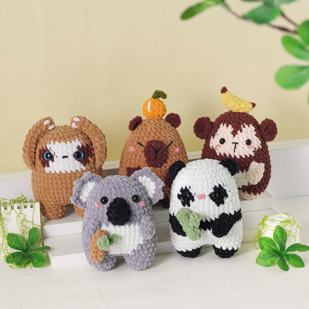 Digital PDF 28-in-1 Tiny Beasties Crochet Patterns Bundle