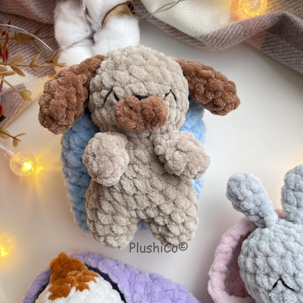No-Sew Sleeping Animal Crochet Pattern PDF | 3-in-1 Set