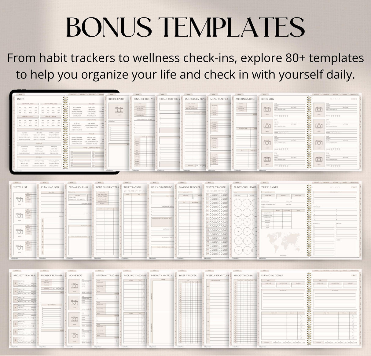 Undated Digital Planner | 720 Pages, 80+ Templates | GoodNotes & Android