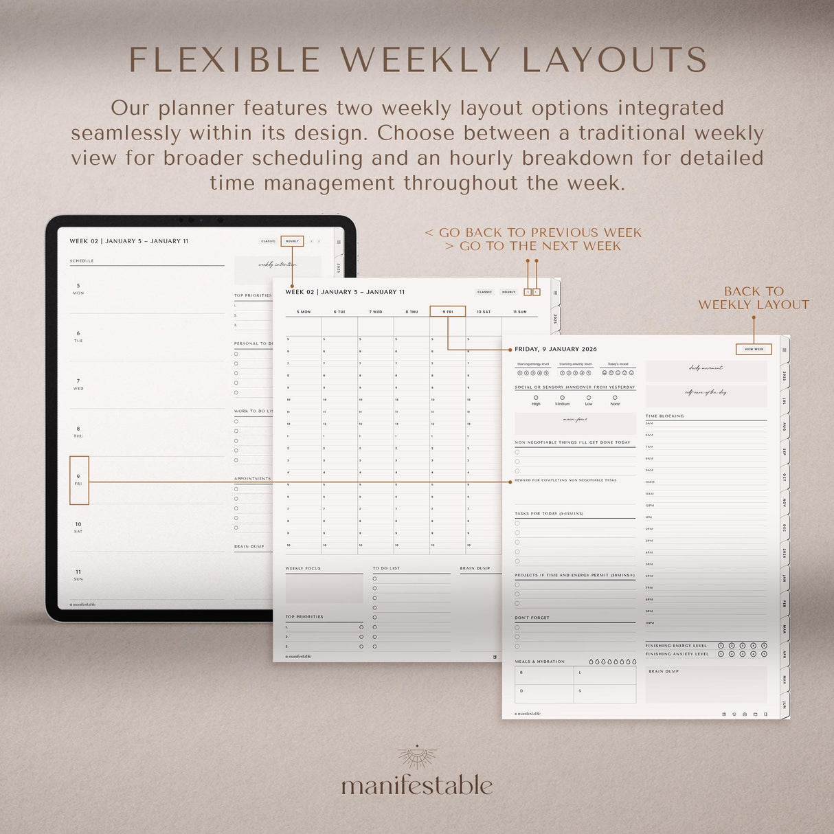 ADHD Digital Planner 2026 | Goodnotes & iPad Hyperlinked | TemplifyHub