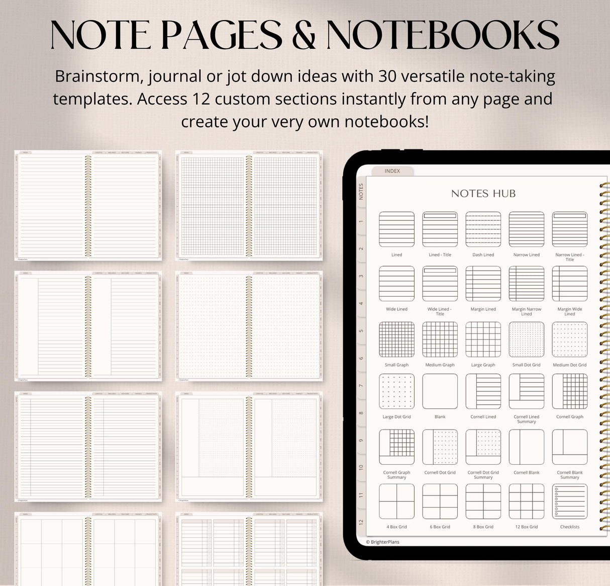 Undated Digital Planner | 720 Pages, 80+ Templates | GoodNotes & Android