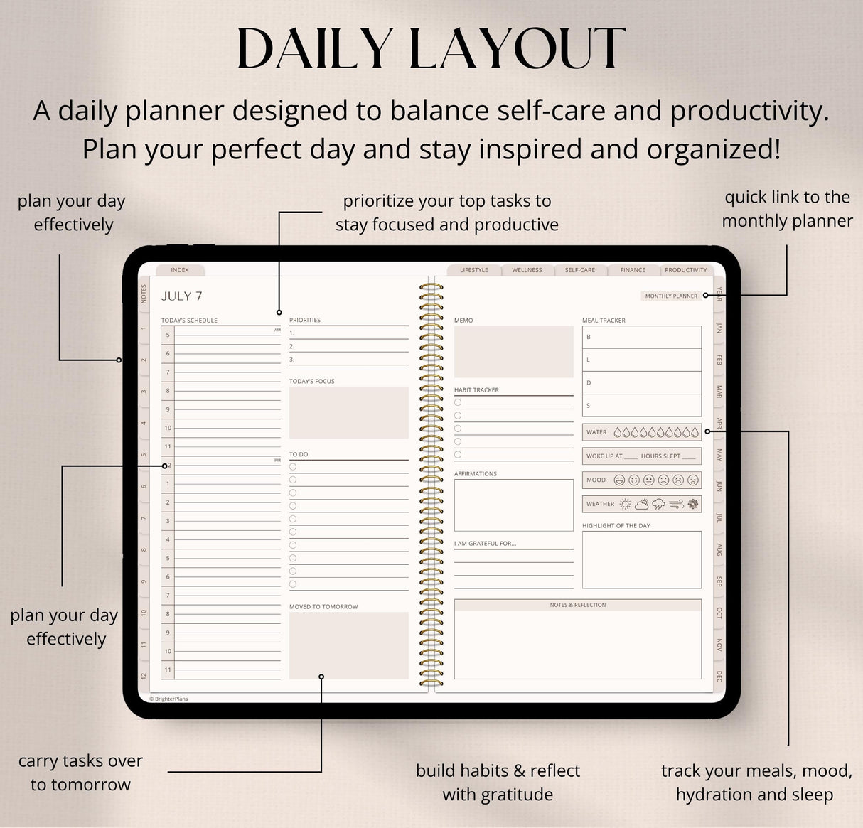 Undated Digital Planner | 720 Pages, 80+ Templates | GoodNotes & Android