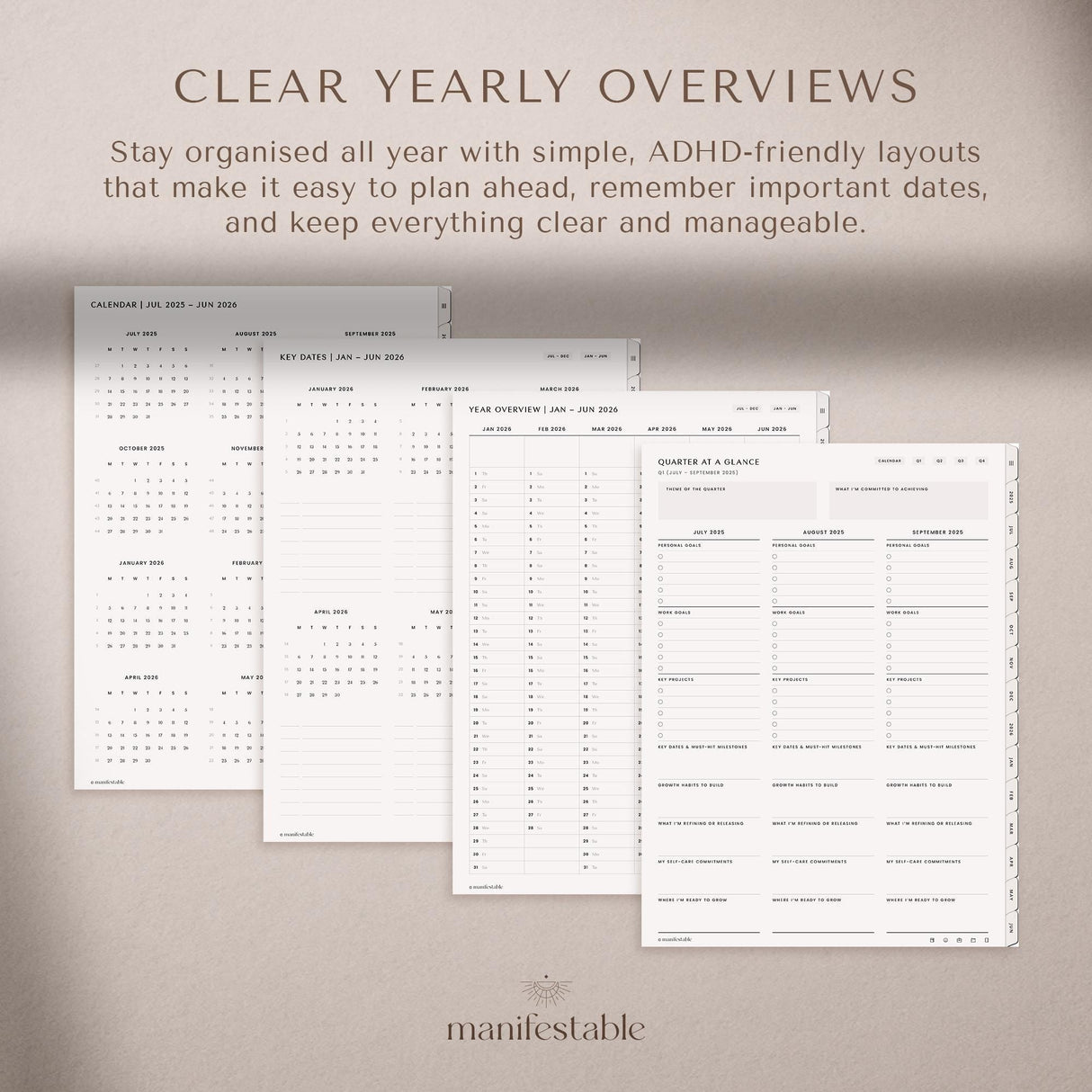 ADHD Digital Planner 2026 | Goodnotes & iPad Hyperlinked | TemplifyHub