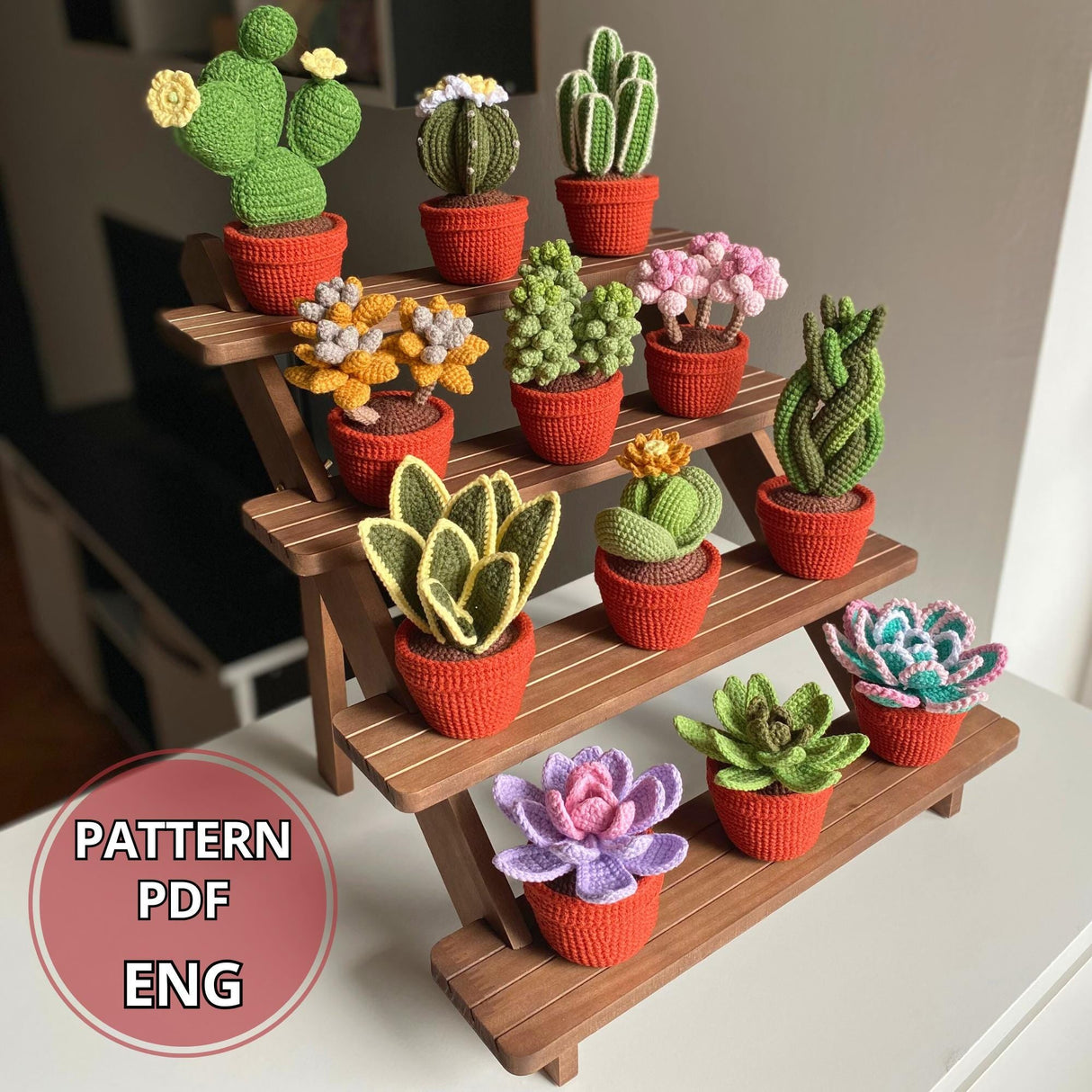 12-in-1 Crochet Succulent Pattern Bundle | 3D Pot Plant PDF