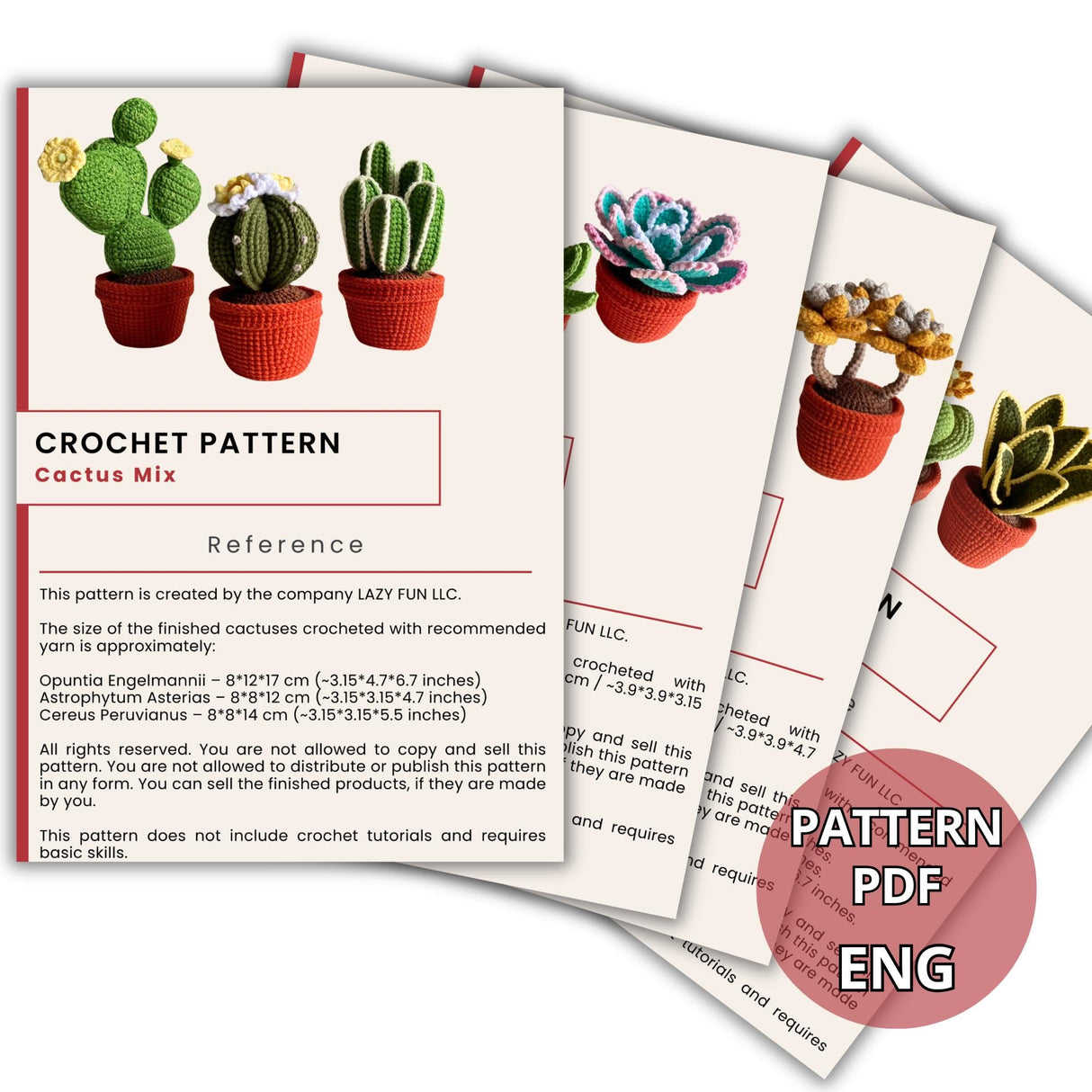 12-in-1 Crochet Succulent Pattern Bundle | 3D Pot Plant PDF
