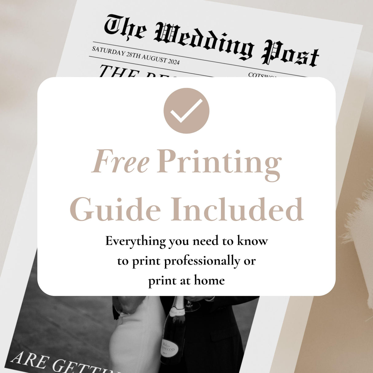 Wedding Newspaper Program | Folded Canva Template | Digital Ceremony Schedule