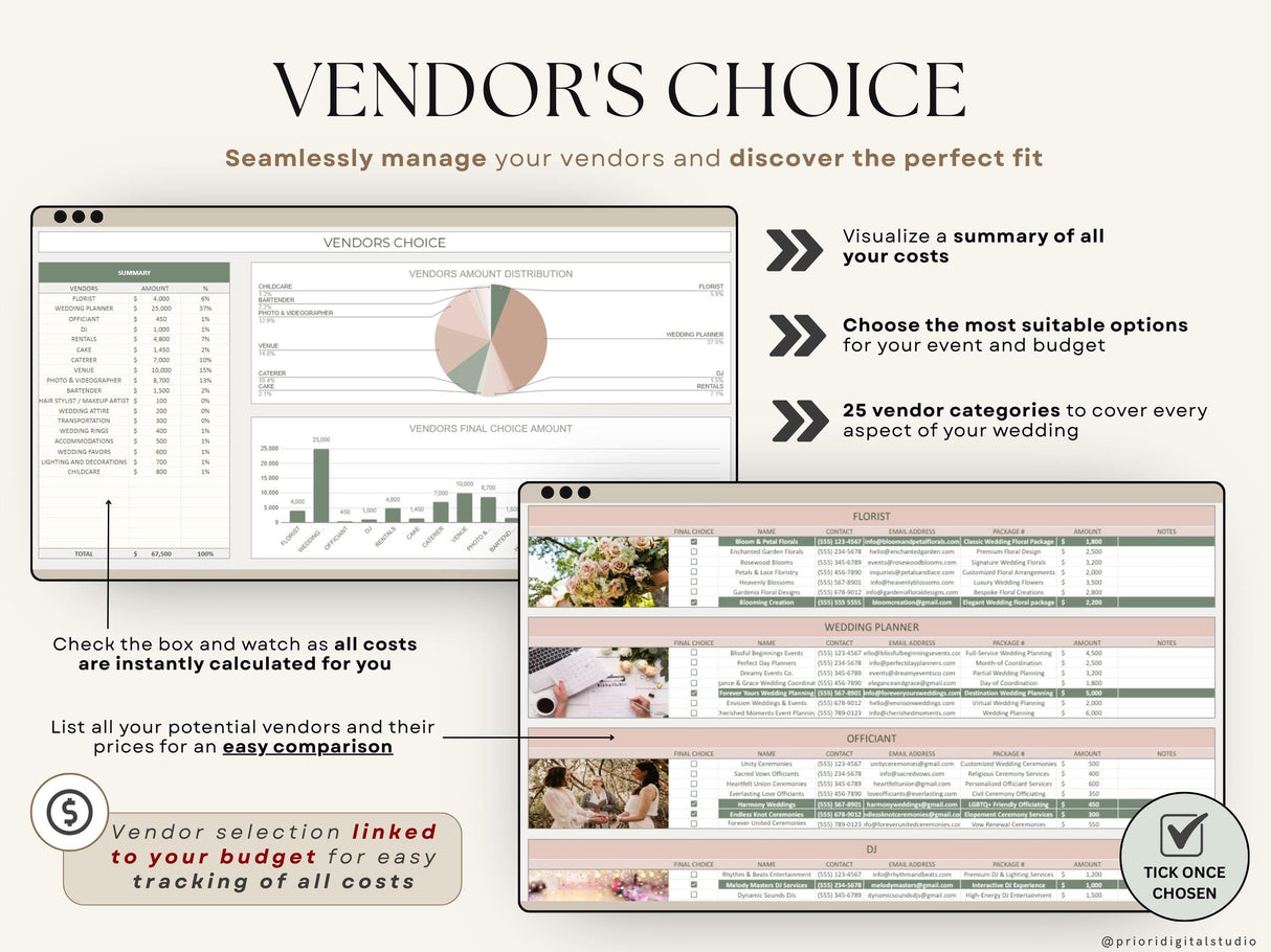Wedding Planner Spreadsheet | Budget Tracker & Checklist | Google SheetsExcel