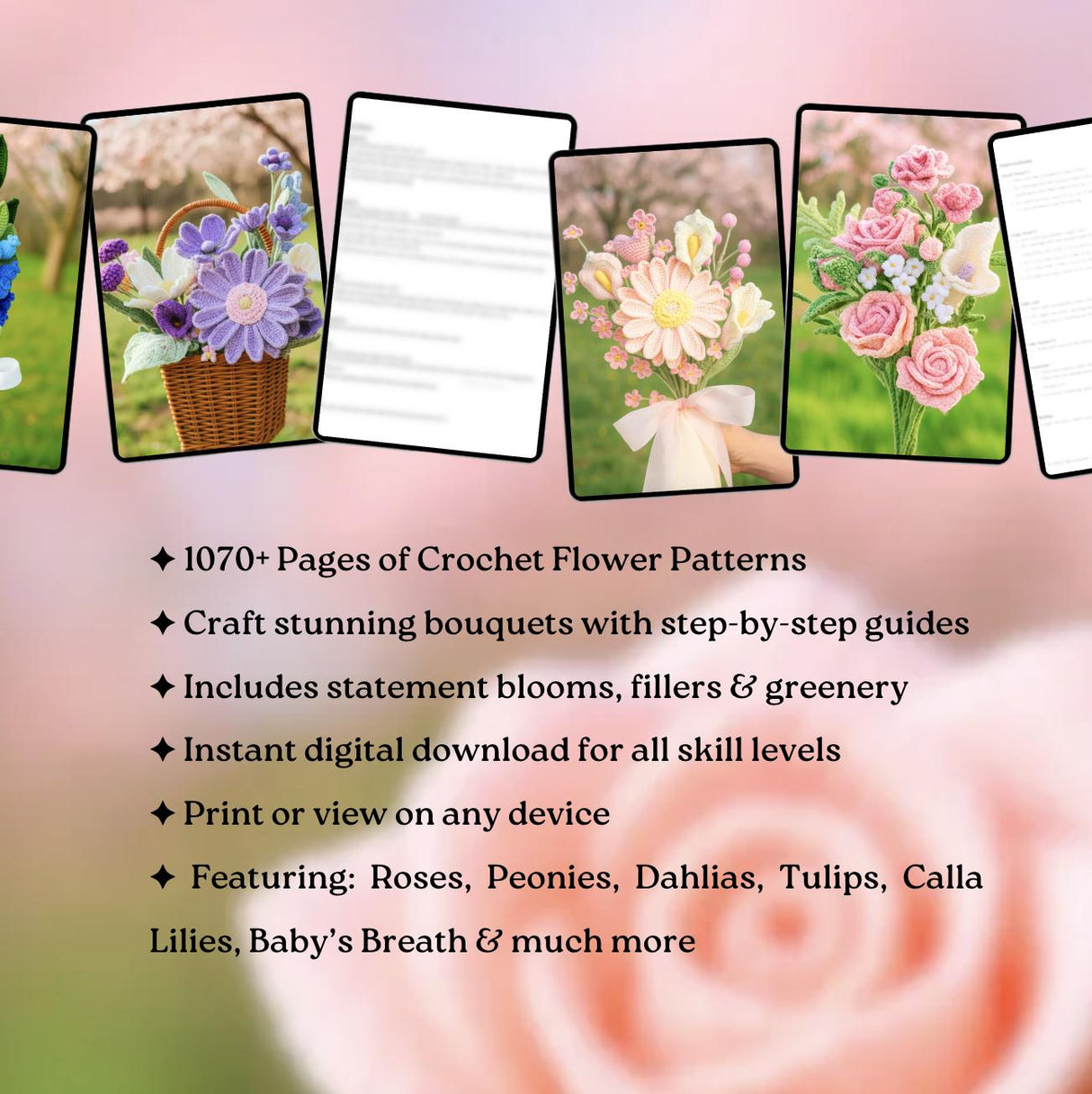1500+ Flower Crochet Pattern Bundle | Whole Shop Amigurumi & Video