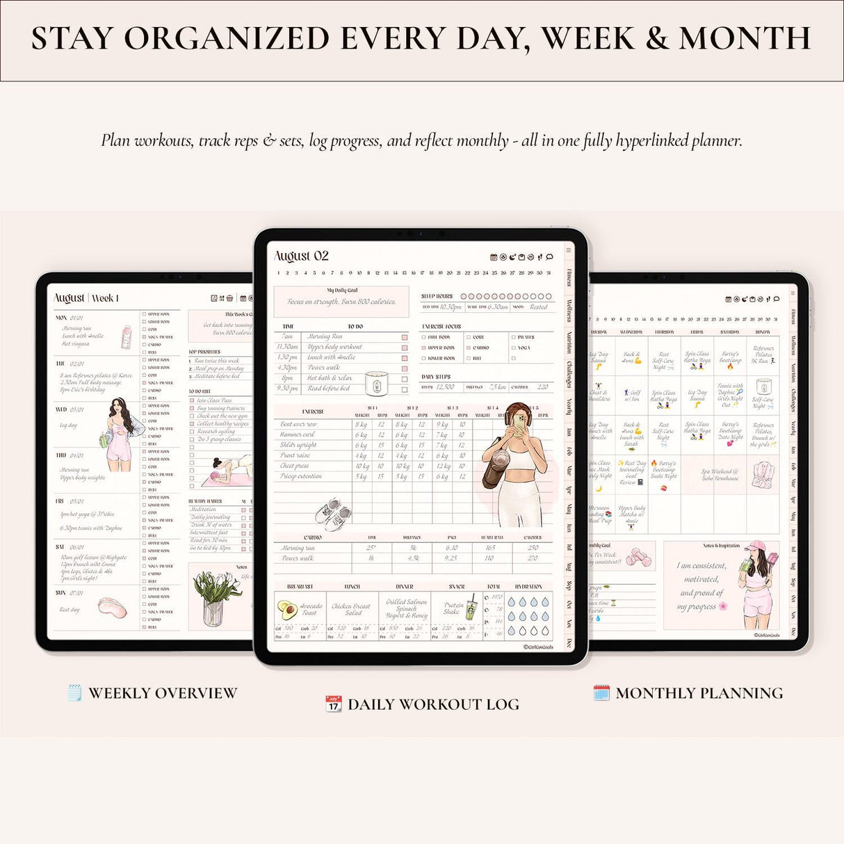 Digital Fitness Planner | Weight Loss & Workout Tracker | GoodNotes Template