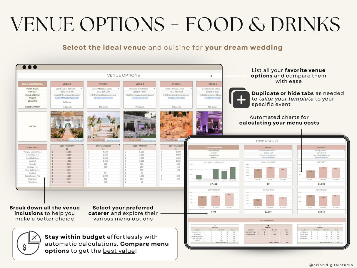 Wedding Planner Spreadsheet | Budget Tracker & Checklist | Google SheetsExcel