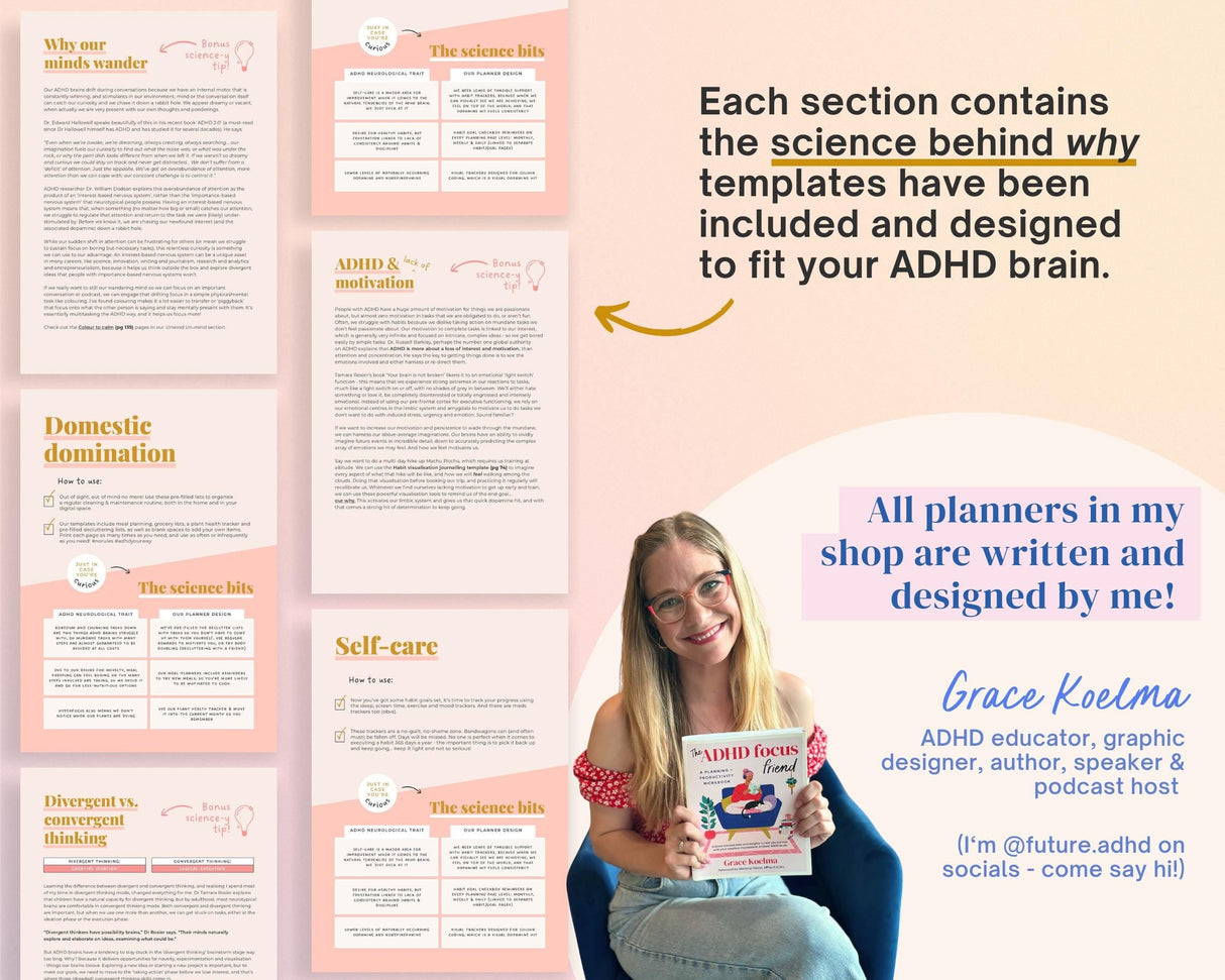 2026 ADHD Printable Planner | Research-Based Sunset Journal