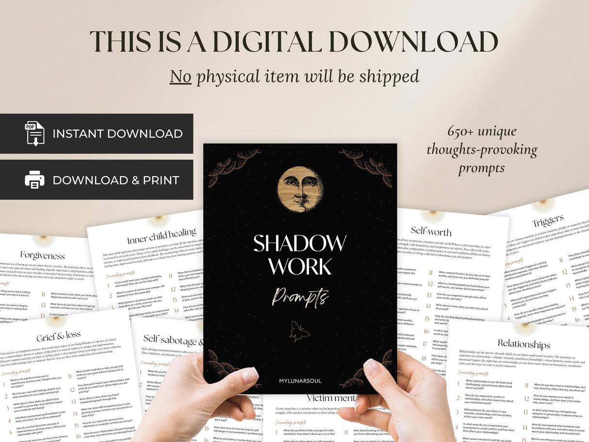 680 Shadow Work Journal Prompts | Inner Child Healing PDF