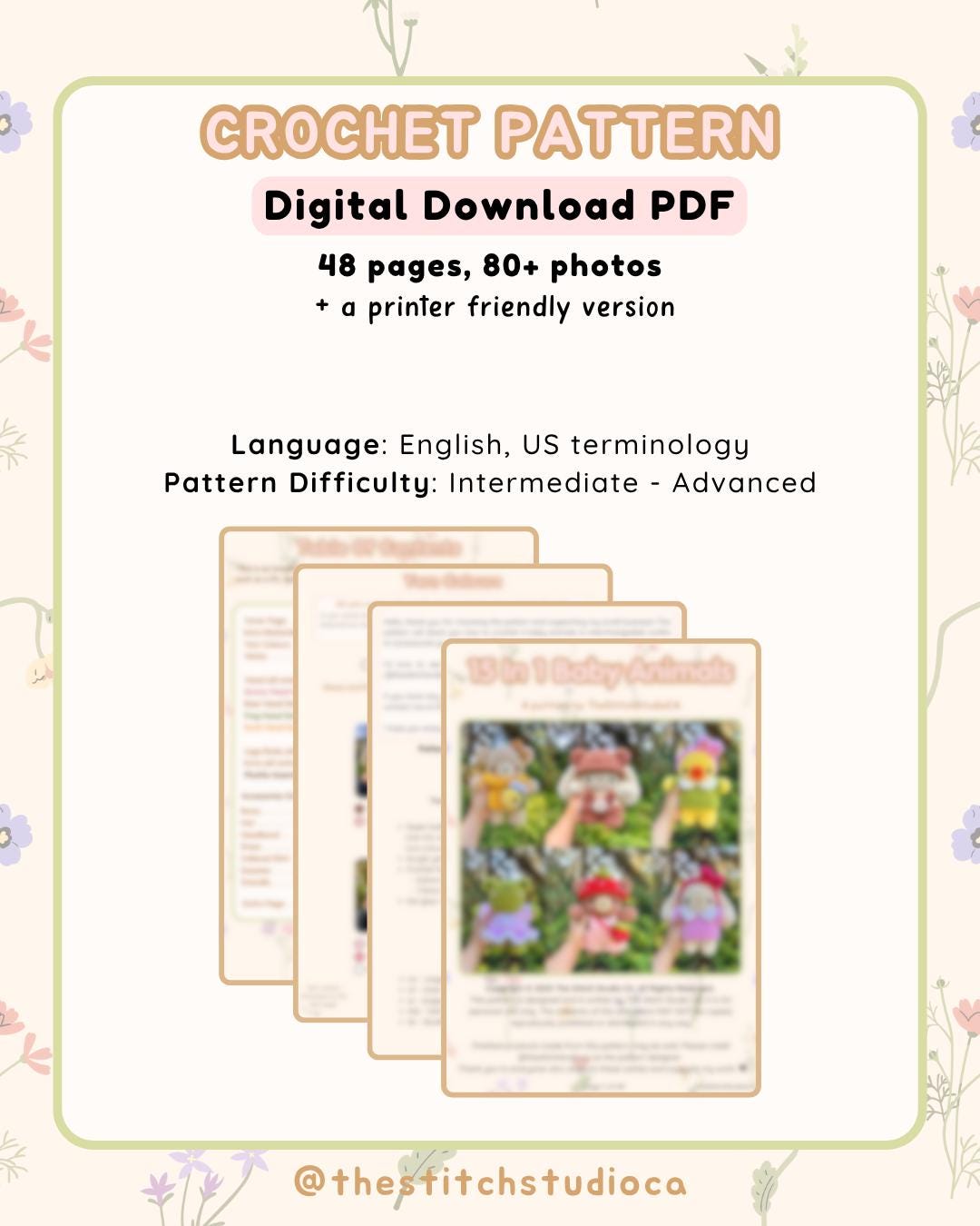 Digital PDF 15-in-1 Baby Plushies & Clothing Crochet Bundle