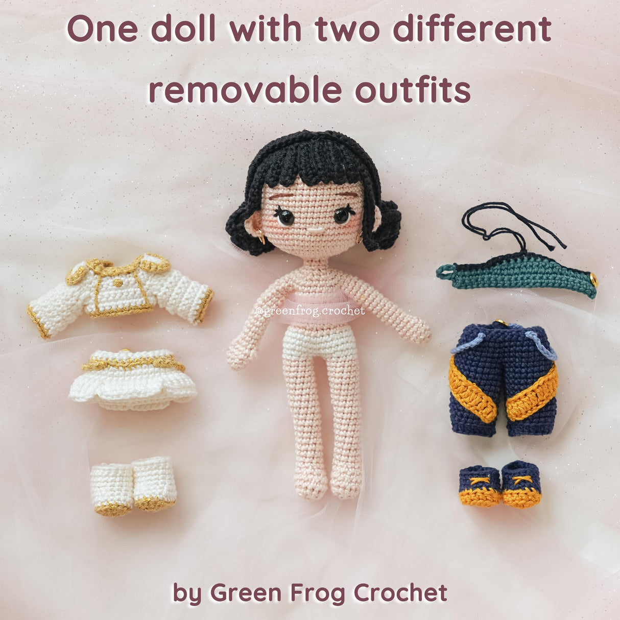 Digital PDF 3-in-1 Kpop Girl Crochet Pattern | Dress-Up Doll