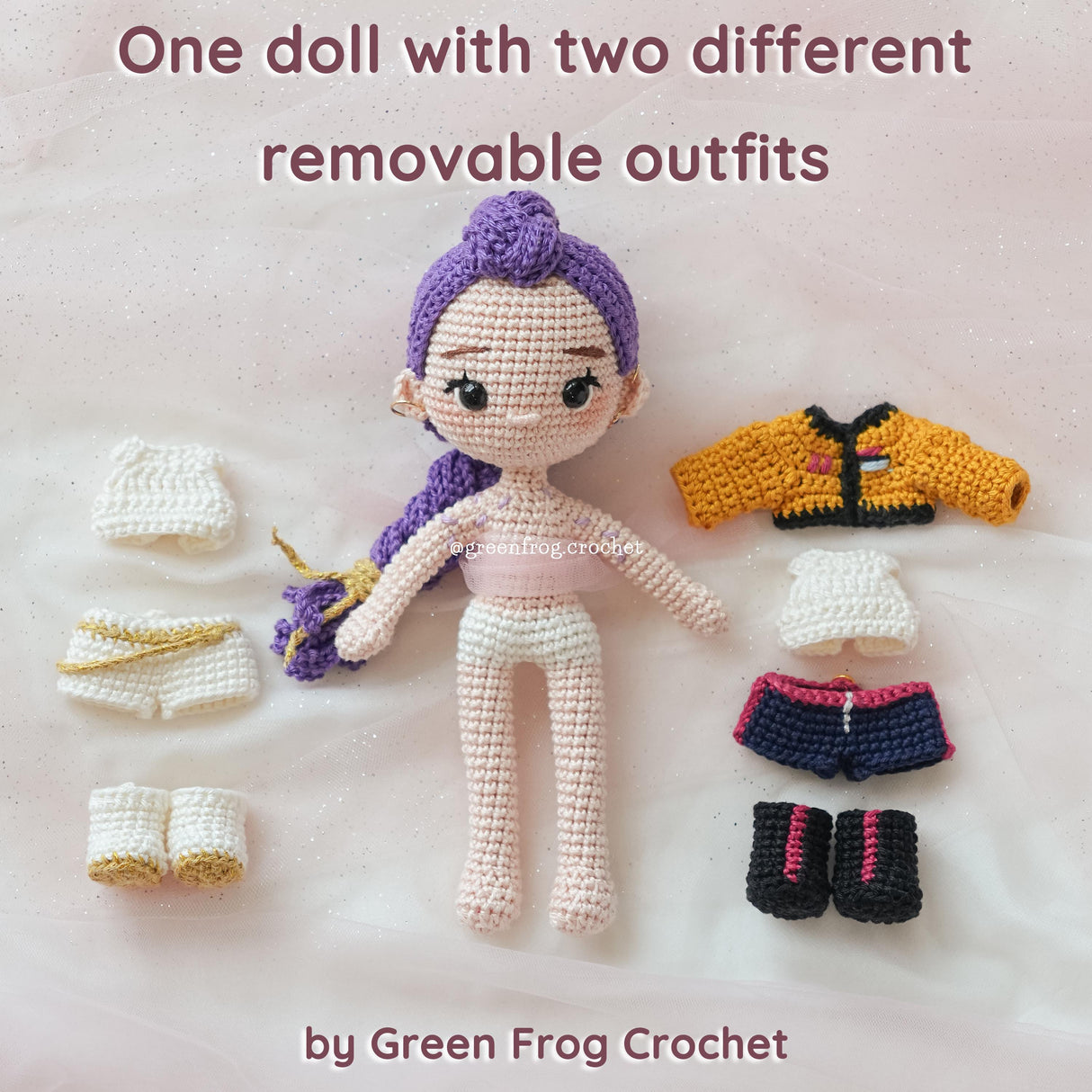 Digital PDF 3-in-1 Kpop Girl Crochet Pattern | Dress-Up Doll