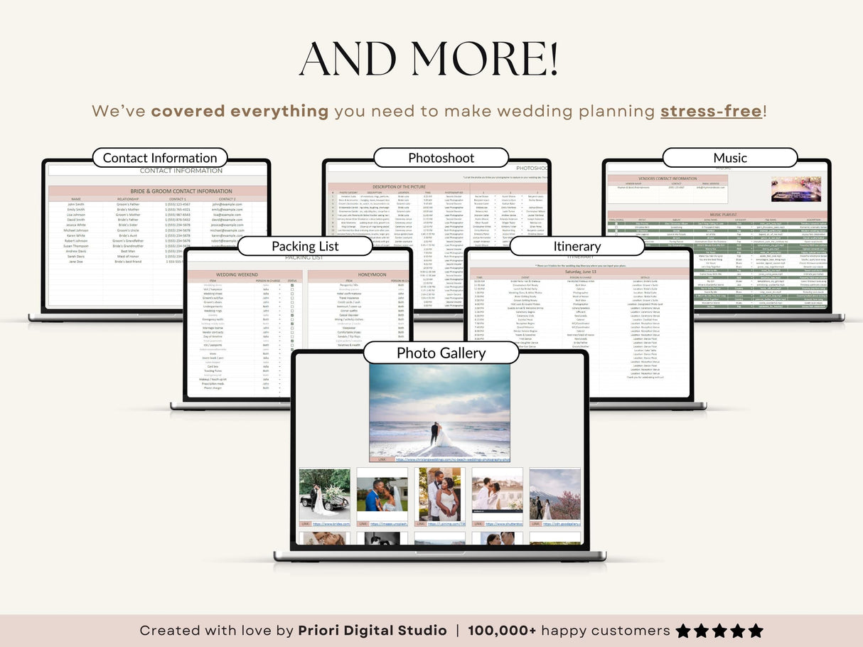 Wedding Planner Spreadsheet | Budget Tracker & Checklist | Google SheetsExcel