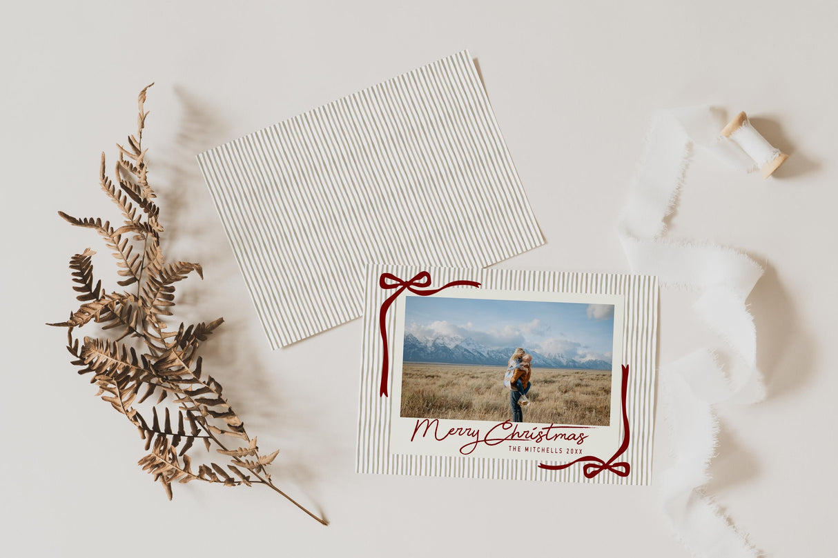 Christmas Card Template | Photo Card w Year-in-Review | Modern Canva 5x7