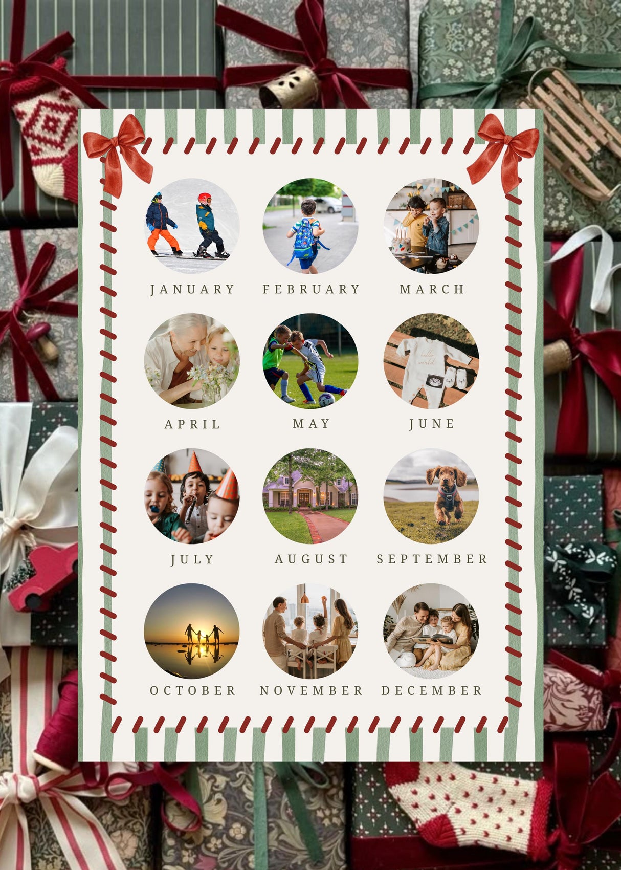 Editable Holiday Card Template | Double Sided Photo Card | Watercolour Canva