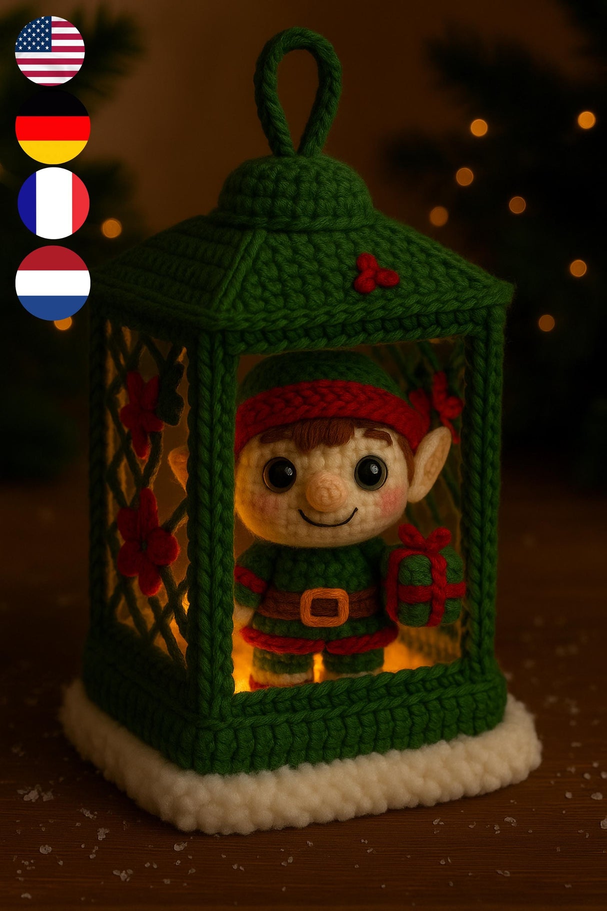 Christmas Lantern Crochet Patterns PDF | 4-in-1 Light-Up Bundle