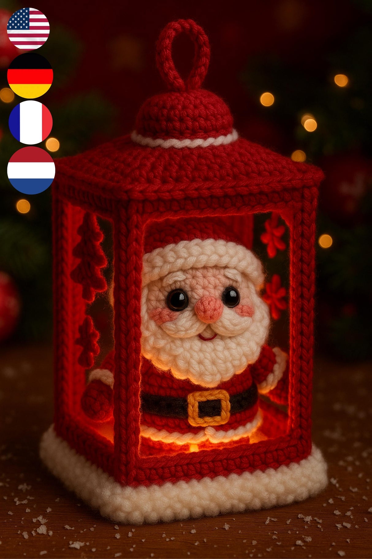 Christmas Lantern Crochet Patterns PDF | 4-in-1 Light-Up Bundle