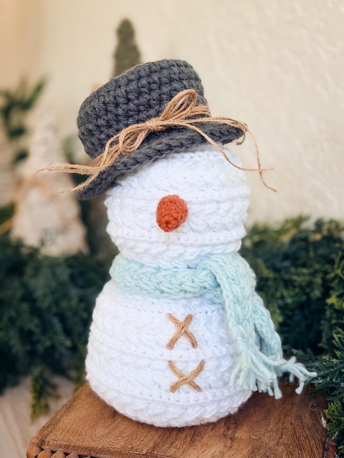 Digital PDF Wheat Stitch Snowman Crochet Pattern | Video