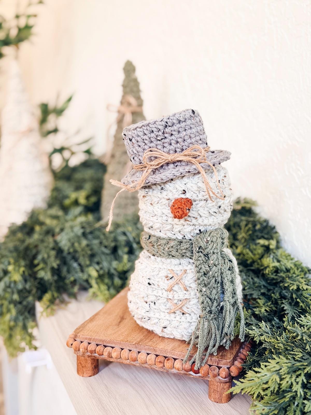 Digital PDF Wheat Stitch Snowman Crochet Pattern | Video