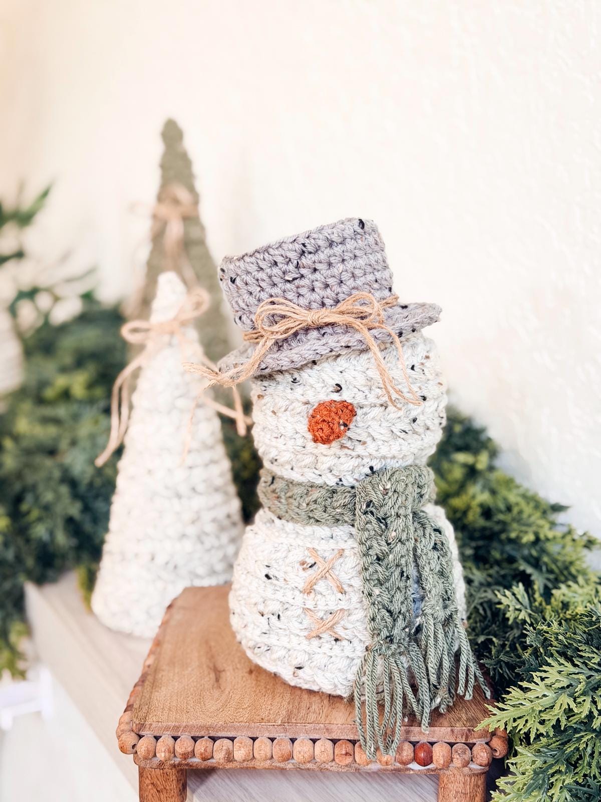 Digital PDF Wheat Stitch Snowman Crochet Pattern | Video