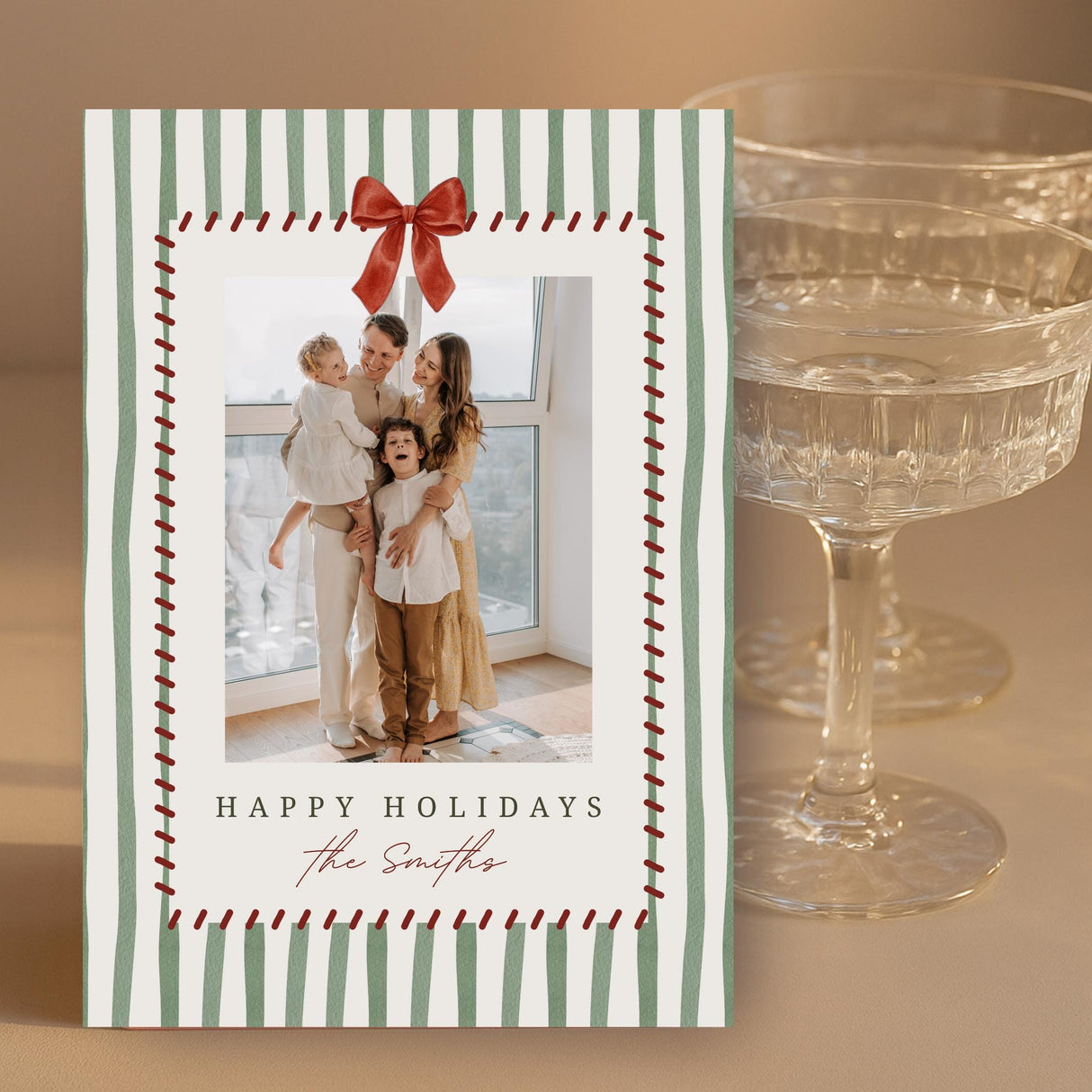 Editable Holiday Card Template | Double Sided Photo Card | Watercolour Canva